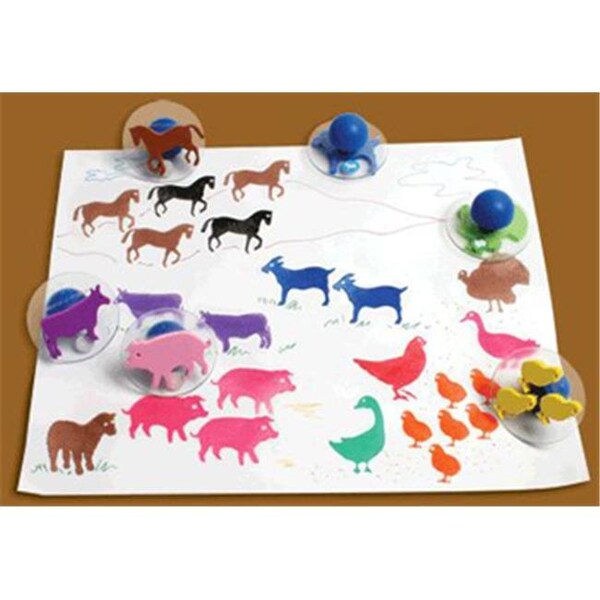 Paperperfect Ready2Learn Giant 10Pk Farm Animals Stamps PA64993 - main